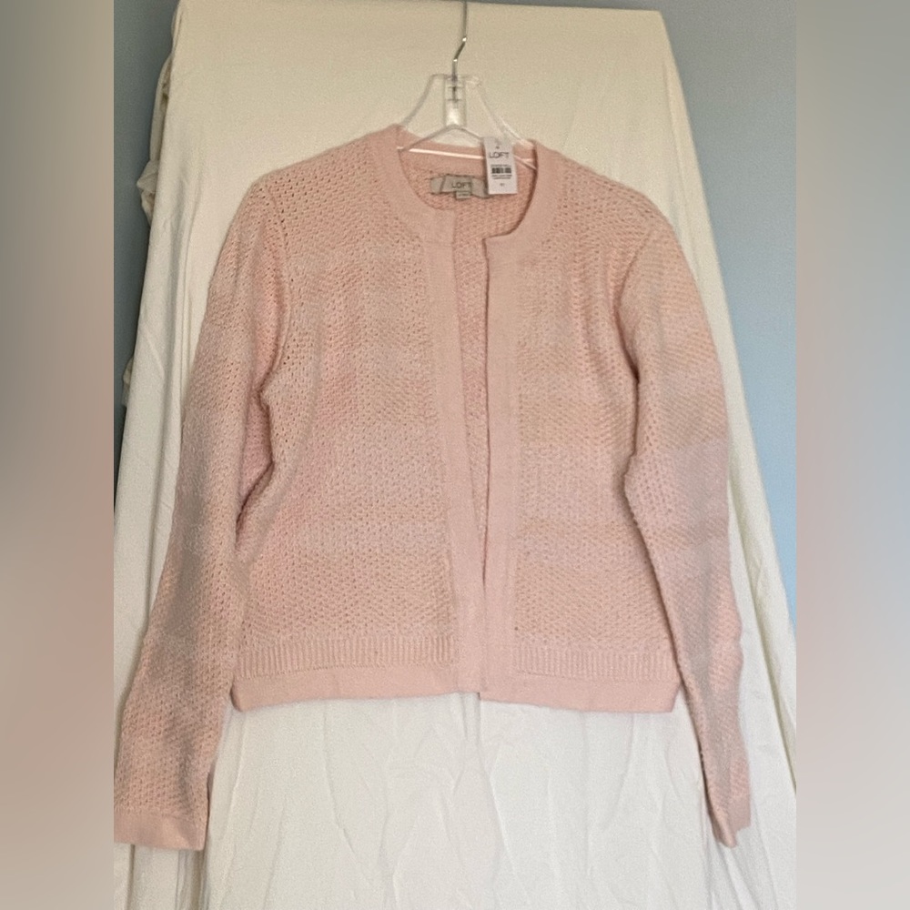 Ann Taylor Loft pink sweater jacket